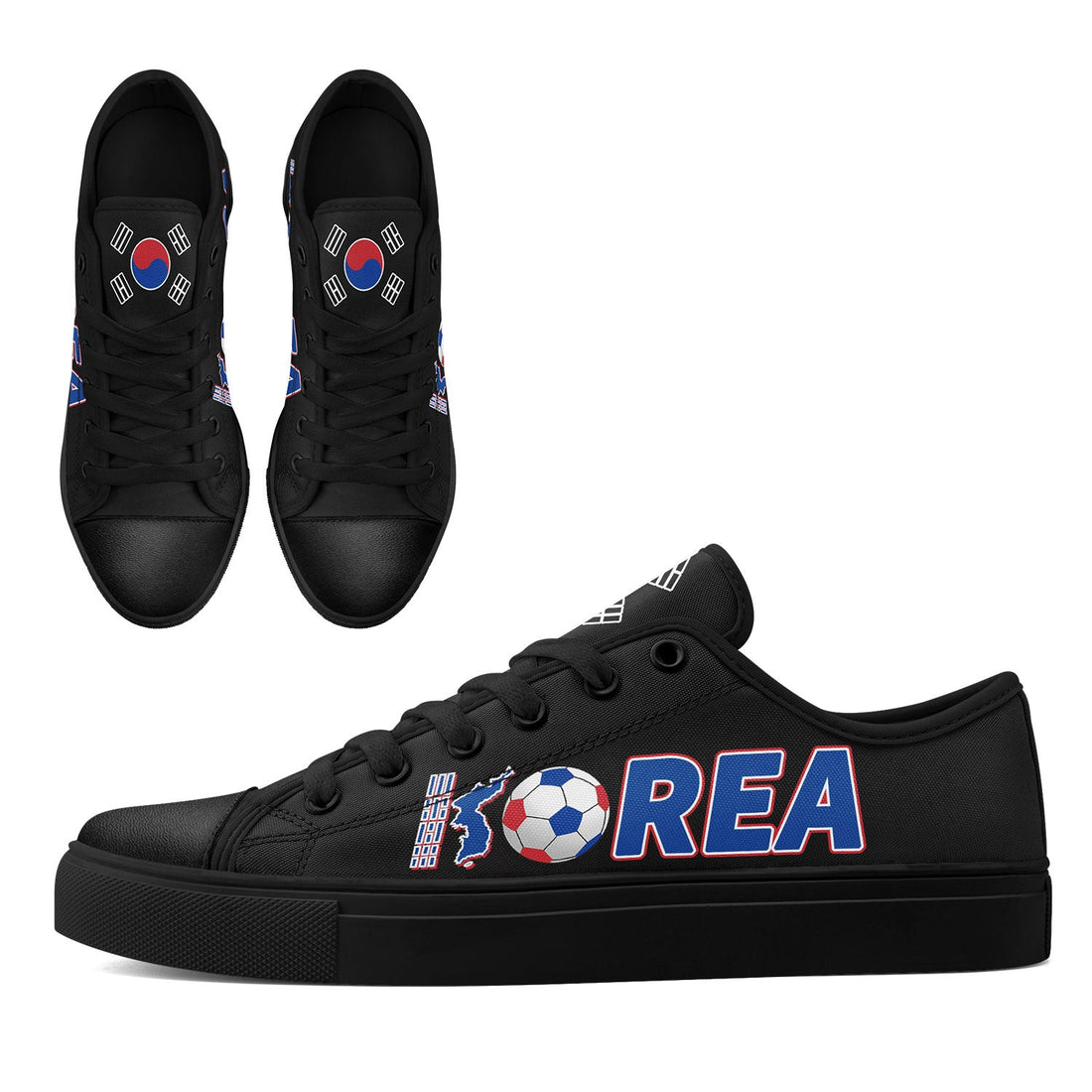 Custom South Korea 2026 World Cup Sneakers DIY Country Flag Running Shoes Lightweight Sport Shoes Gift for Football Fans Personalized Team Name and Logo FN027-F009081-5