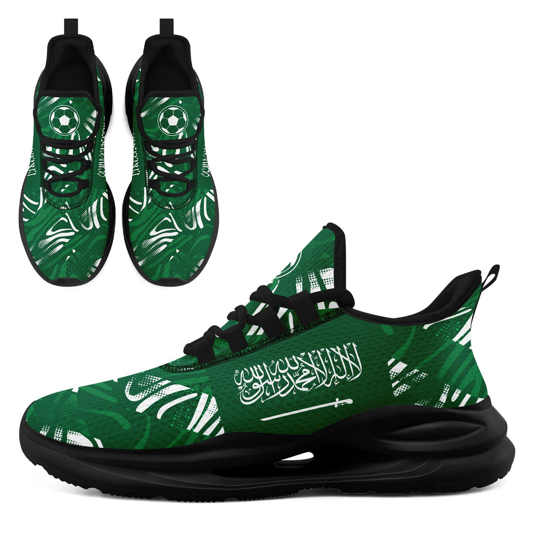 Custom Saudi Arabia 2026 World Cup Sneakers DIY Country Flag Running Shoes Lightweight Sport Shoes Gift for Football Fans Personalized Team Name and Logo FN079-F009093-2
