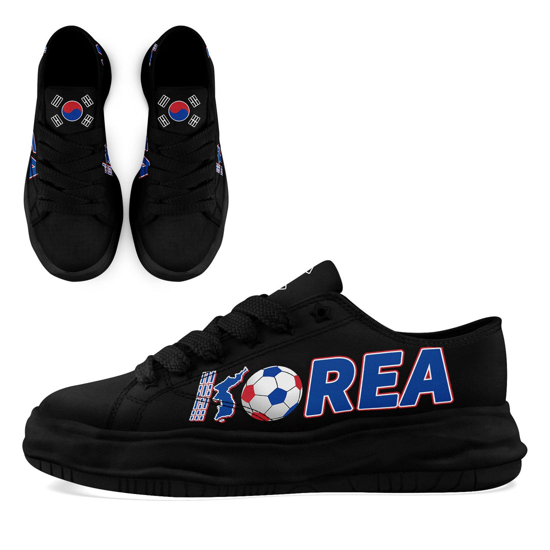 Custom South Korea 2026 World Cup Sneakers DIY Country Flag Running Shoes Lightweight Sport Shoes Gift for Football Fans Personalized Team Name and Logo FN038-F009095-5