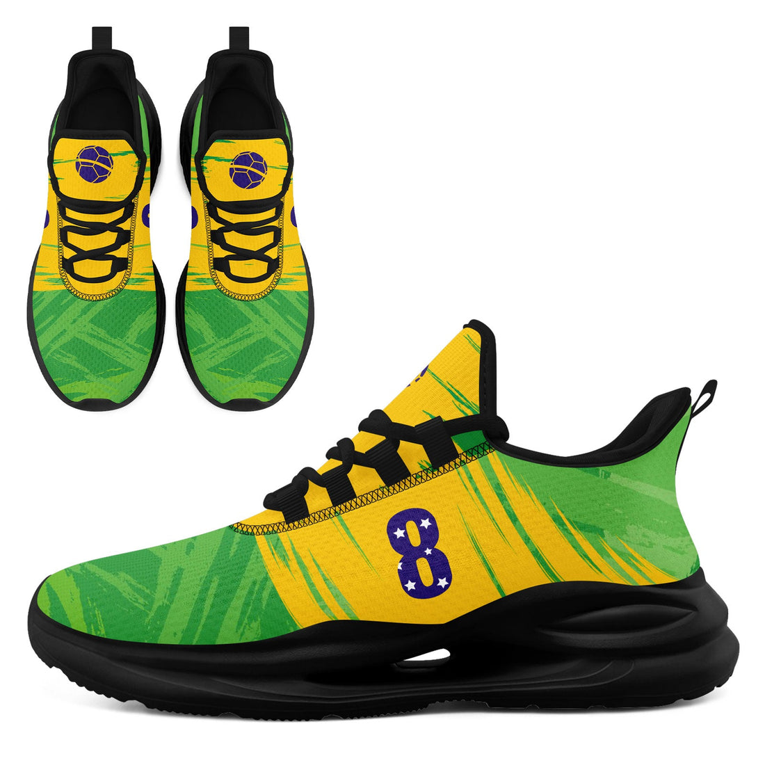 Custom 2026 World Cup Brazil Sneakers DIY Country Flag Running Shoes Lightweight Sport Shoes Gift for Football Fans Personalized Team Name and Logo FN079-F027080-4
