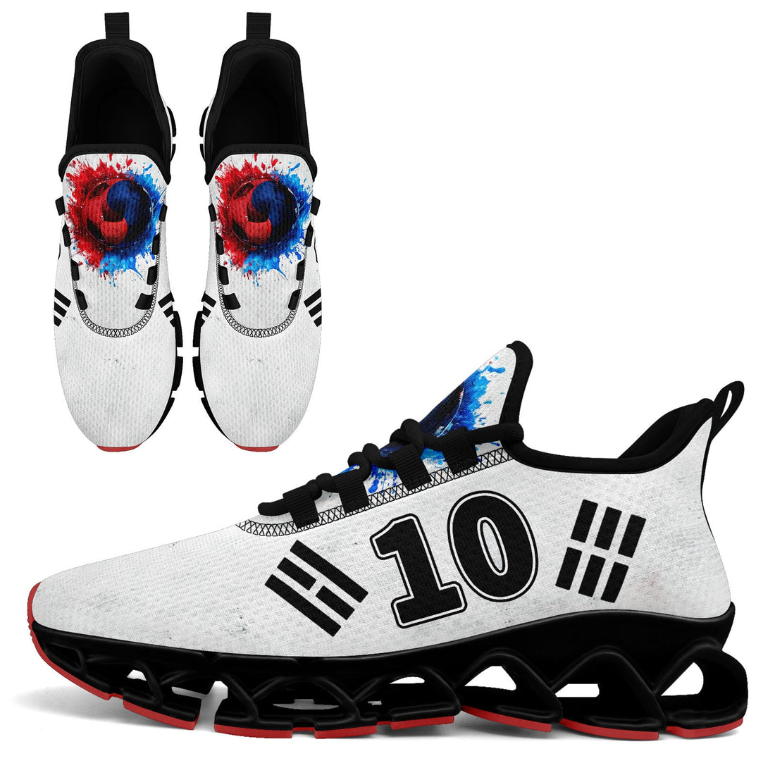 Custom South Korea 2026 World Cup Sneakers DIY Country Flag Running Shoes Lightweight Sport Shoes Gift for Football Fans Personalized Team Name and Logo FN003XD-F009063-1