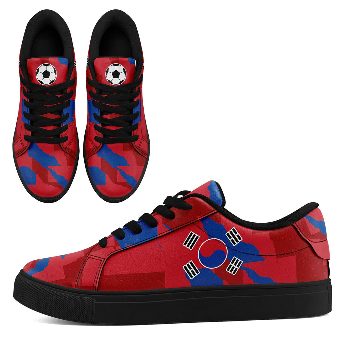 Custom South Korea 2026 World Cup Sneakers DIY Country Flag Running Shoes Lightweight Sport Shoes Gift for Football Fans Personalized Team Name and Logo FN023-F009080-1