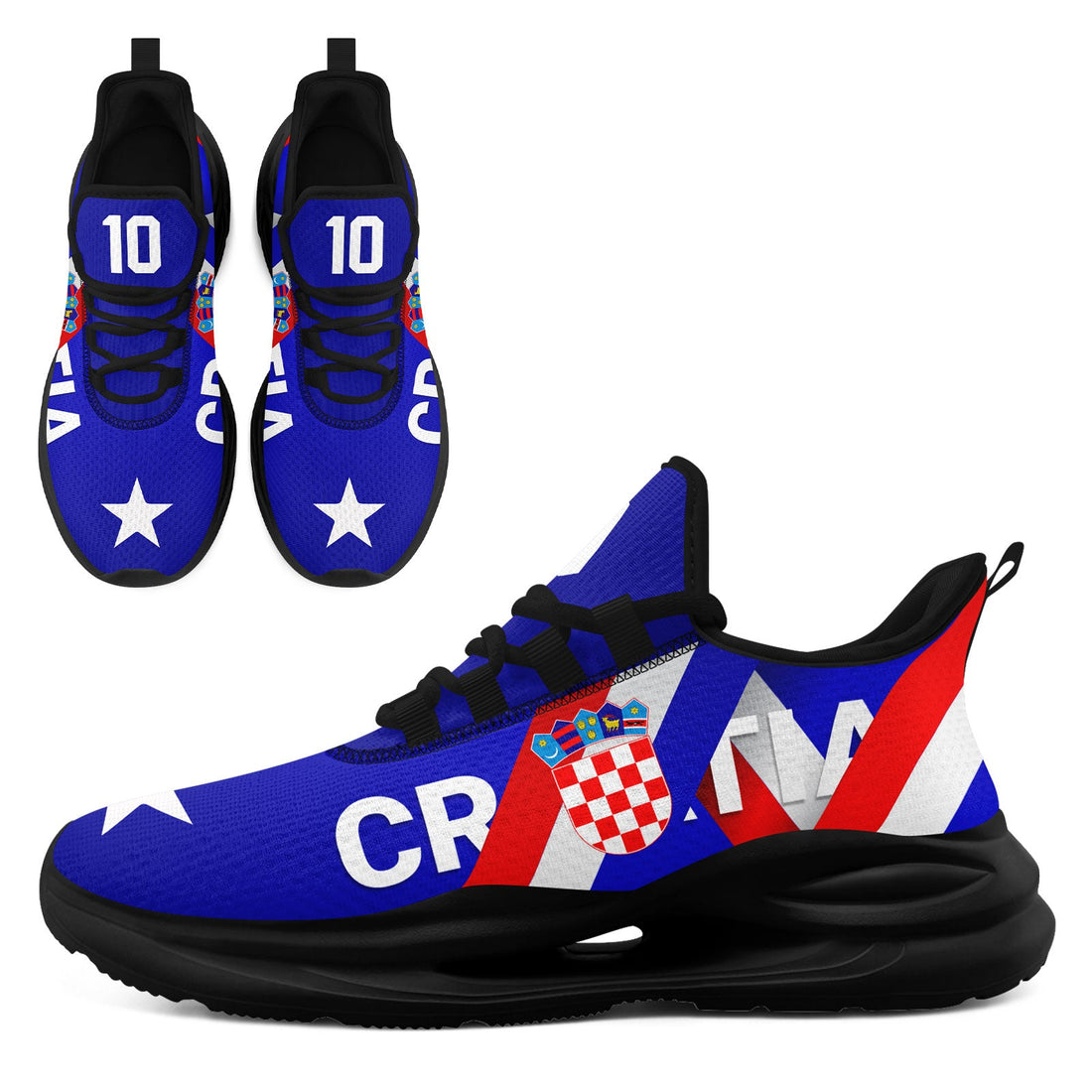 Custom Croatia 2026 World Cup Sneakers DIY Country Flag Running Shoes Lightweight Sport Shoes Gift for Football Fans Personalized Team Name and Logo FN079-F009105-4