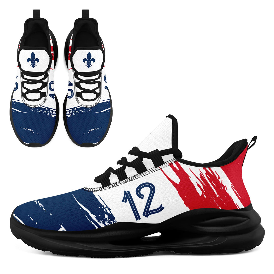 Custom France 2026 World Cup Sneakers DIY Country Flag Running Shoes Lightweight Sport Shoes Gift for Football Fans Personalized Team Name and Logo FN079-F020045-2