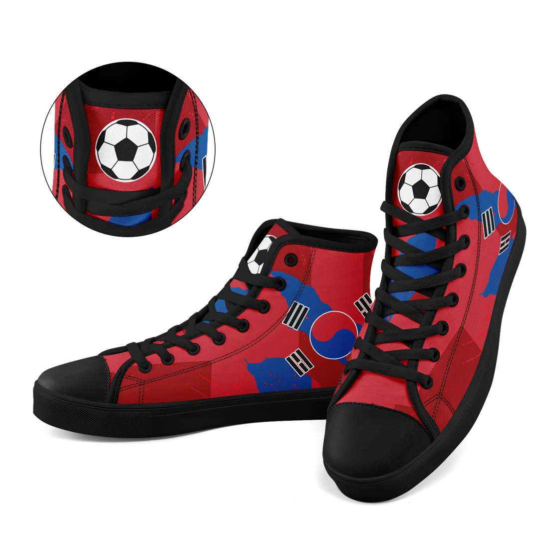Custom South Korea 2026 World Cup Sneakers DIY Country Flag Running Shoes Lightweight Sport Shoes Gift for Football Fans Personalized Team Name and Logo FN024-F009070-1