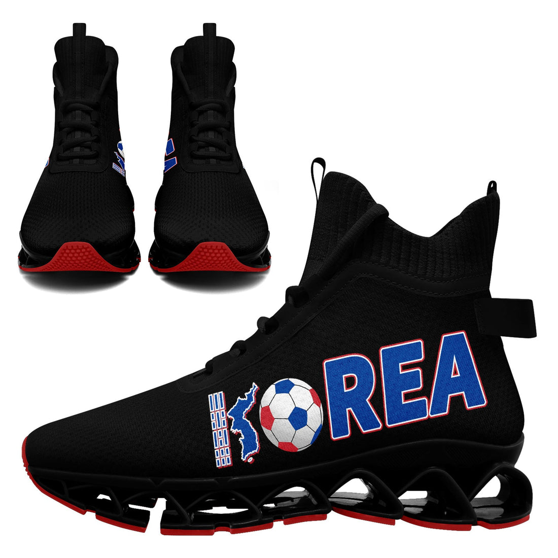 Custom South Korea 2026 World Cup Sneakers DIY Country Flag Running Shoes Lightweight Sport Shoes Gift for Football Fans Personalized Team Name and Logo FN029XD-F009084-3
