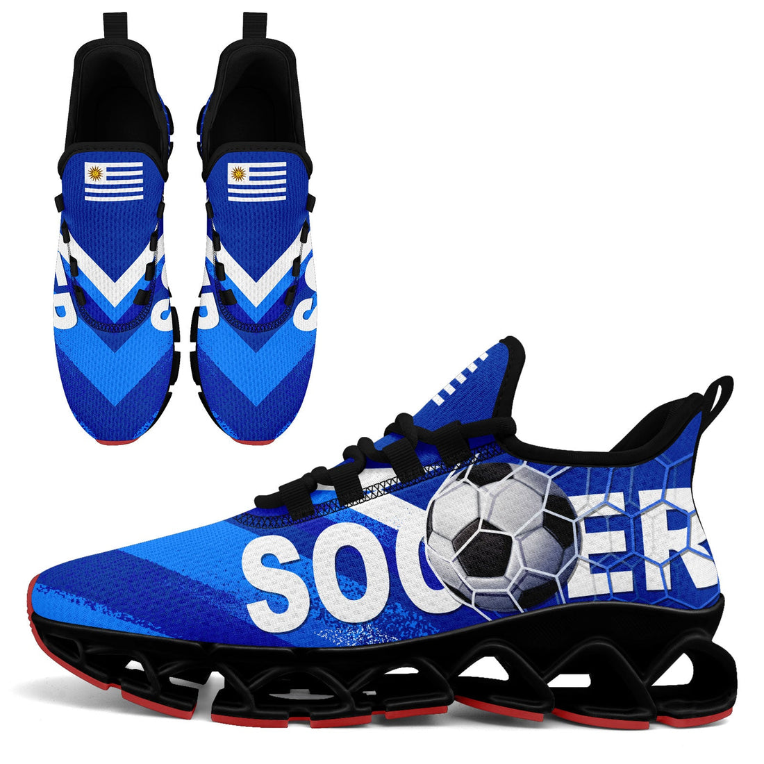 Custom Uruguay 2026 World Cup Sneakers DIY Country Flag Running Shoes Lightweight Sport Shoes Gift for Football Fans Personalized Team Name and Logo FN003XD-F009085-5