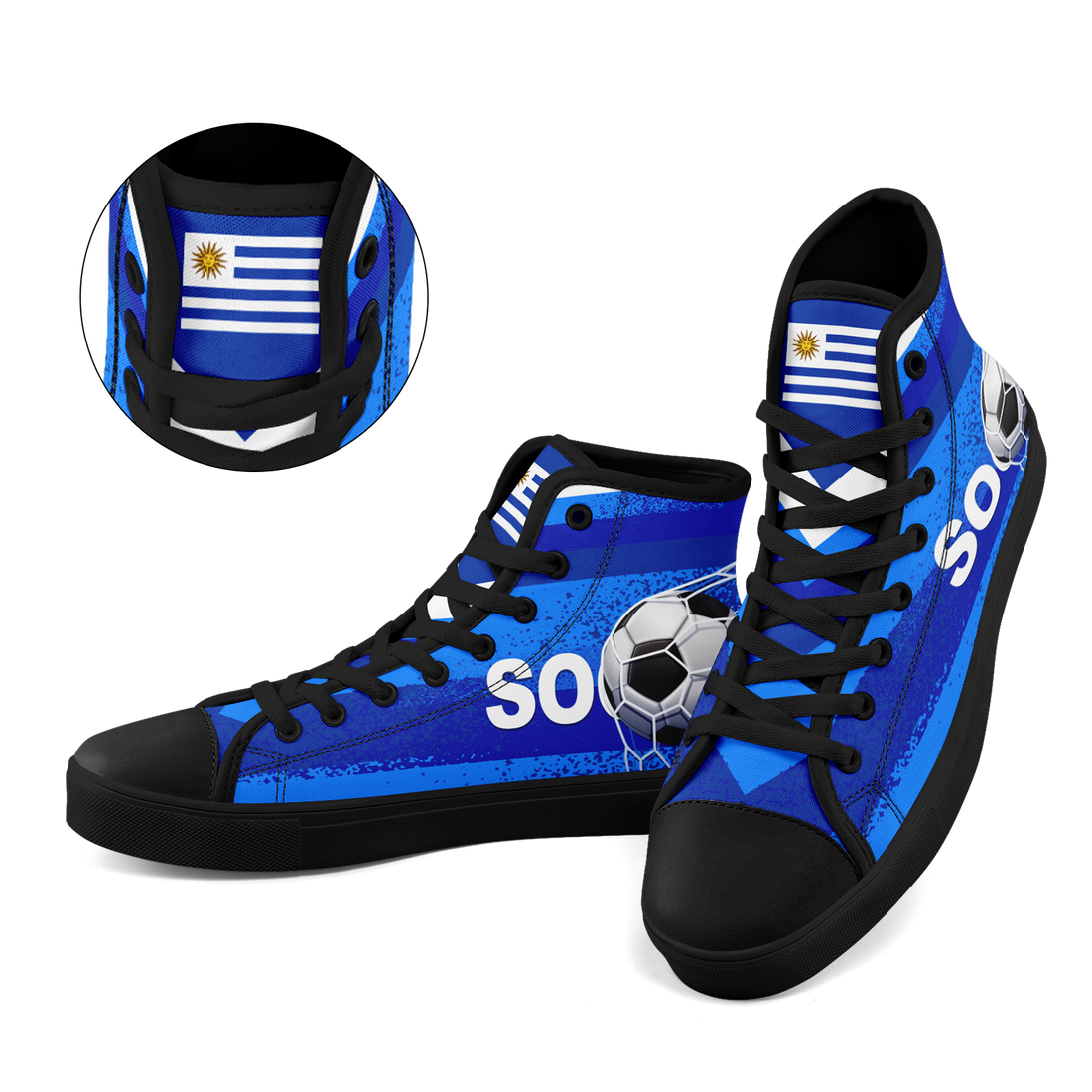 Custom Uruguay 2026 World Cup Sneakers DIY Country Flag Running Shoes Lightweight Sport Shoes Gift for Football Fans Personalized Team Name and Logo FN024-F009089-5
