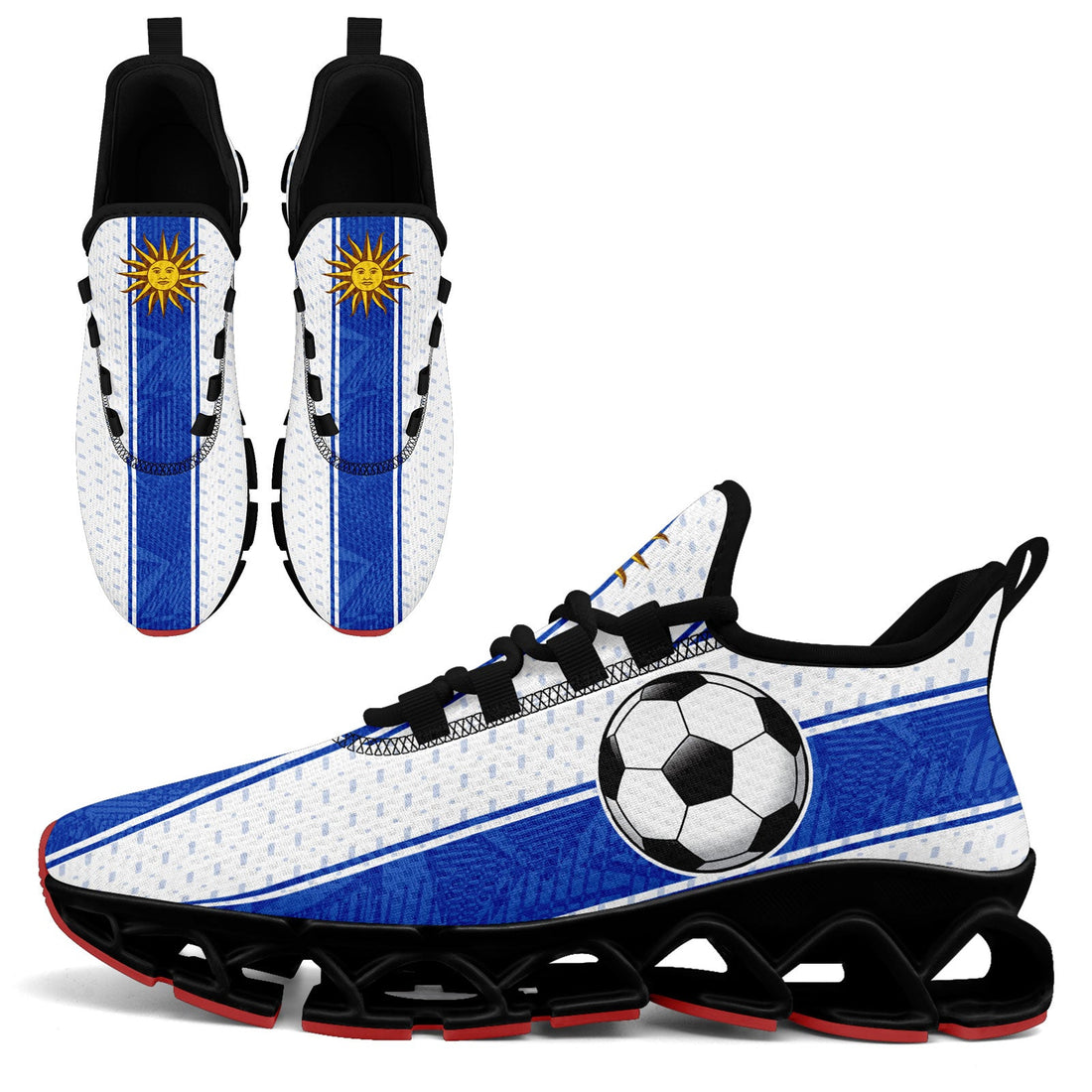 Custom Uruguay 2026 World Cup Sneakers DIY Country Flag Running Shoes Lightweight Sport Shoes Gift for Football Fans Personalized Team Name and Logo FN003XD-F009085-3