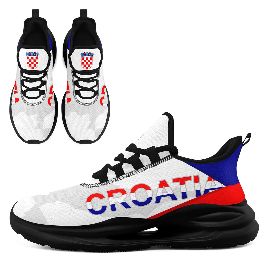 Custom Croatia 2026 World Cup Sneakers DIY Country Flag Running Shoes Lightweight Sport Shoes Gift for Football Fans Personalized Team Name and Logo FN079-F009105-1