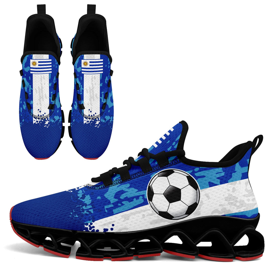 Custom Uruguay 2026 World Cup Sneakers DIY Country Flag Running Shoes Lightweight Sport Shoes Gift for Football Fans Personalized Team Name and Logo FN003XD-F009085-2