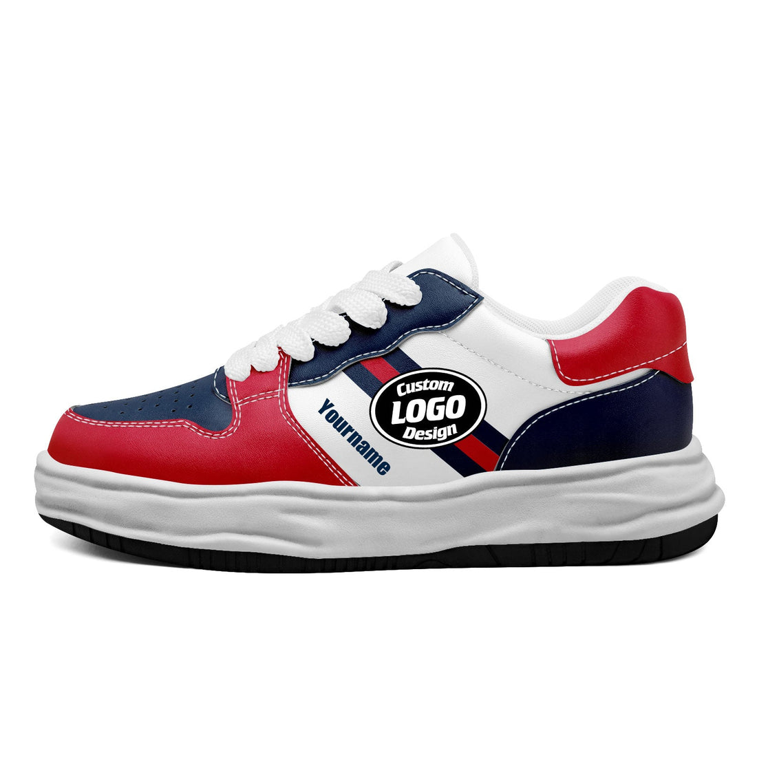 Corporate Gifts,Custom Red Blue New England Shoes Personalized Sneaker FN032-D020389-26