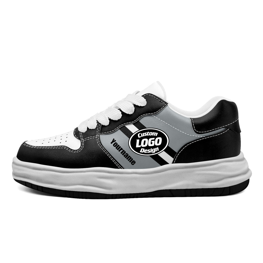 Corporate Gifts,Custom Black Gray Las Vegas Shoes Personalized Sneaker FN032-D020389-20