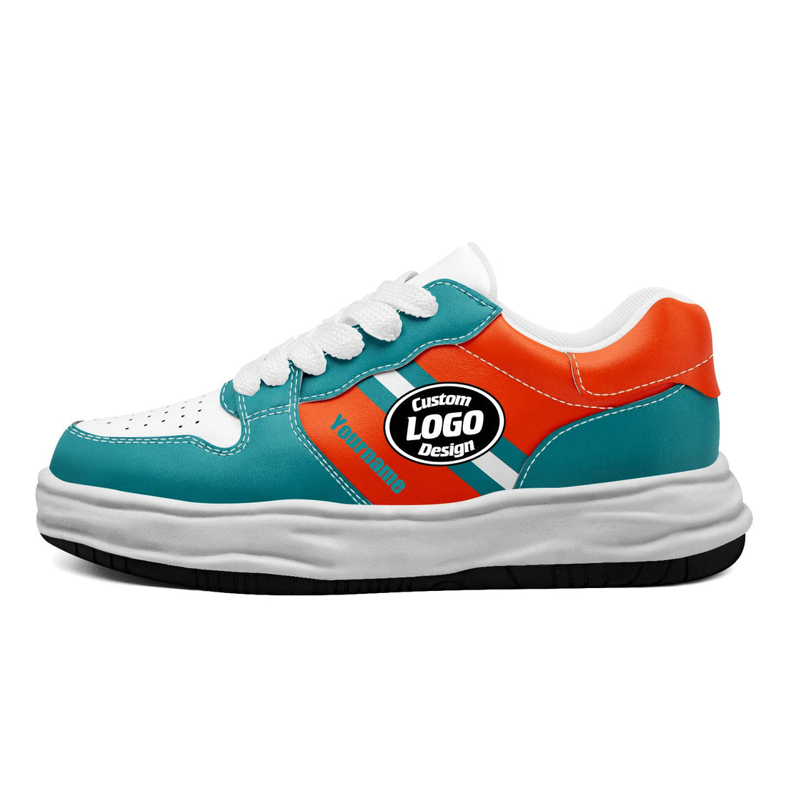 Corporate Gifts,Custom Green Orange Miami Shoes Personalized Sneaker FN032-D020389-24