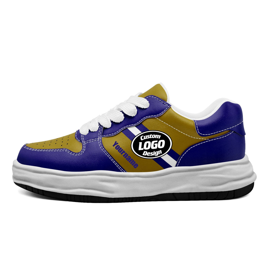 Corporate Gifts,Custom Purple Yellow Baltimore Shoes Personalized Sneaker FN032-D020389-2