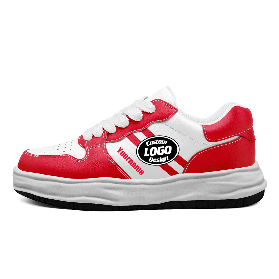 Corporate Gifts,Custom Red White Kansas City Shoes Personalized Sneaker FN032-D020389-18