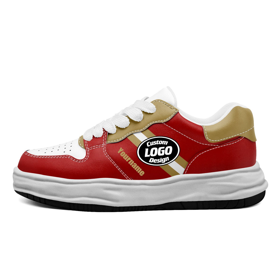 Corporate Gifts,Custom Red Gold San Francisco Shoes Personalized Sneaker FN032-D020389-25