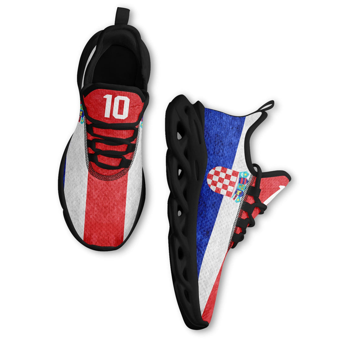 Custom Croatia 2026 World Cup Sneakers DIY Country Flag Running Shoes Lightweight Sport Shoes Gift for Football Fans Personalized Team Name and Logo FN003-F009104-2