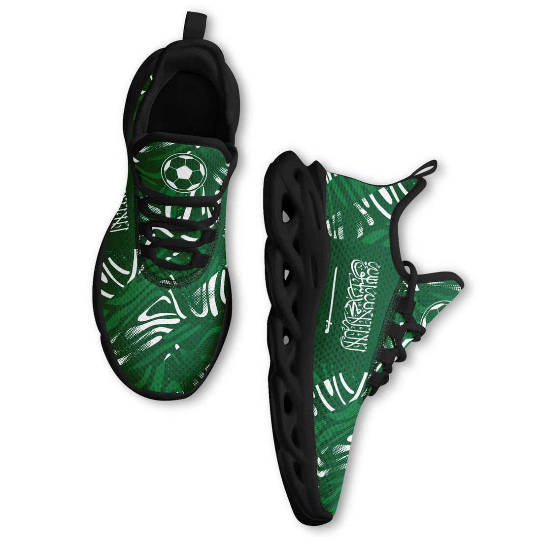 Custom Saudi Arabia 2026 World Cup Sneakers DIY Country Flag Running Shoes Lightweight Sport Shoes Gift for Football Fans Personalized Team Name and Logo FN003-F009078-2