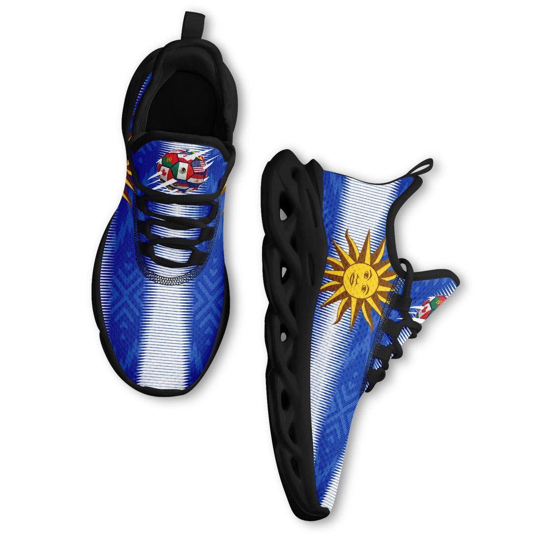 Custom Uruguay 2026 World Cup Sneakers DIY Country Flag Running Shoes Lightweight Sport Shoes Gift for Football Fans Personalized Team Name and Logo FN003-F009072-1