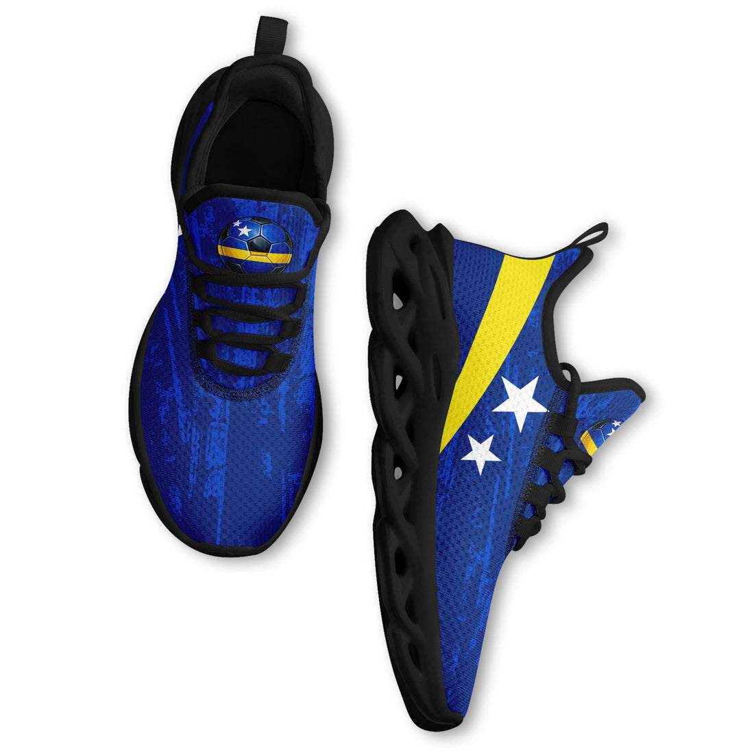 Custom Curaçao 2026 World Cup Sneakers DIY Country Flag Running Shoes Lightweight Sport Shoes Gift for Football Fans Personalized Team Name and Logo FN003-F009074-2