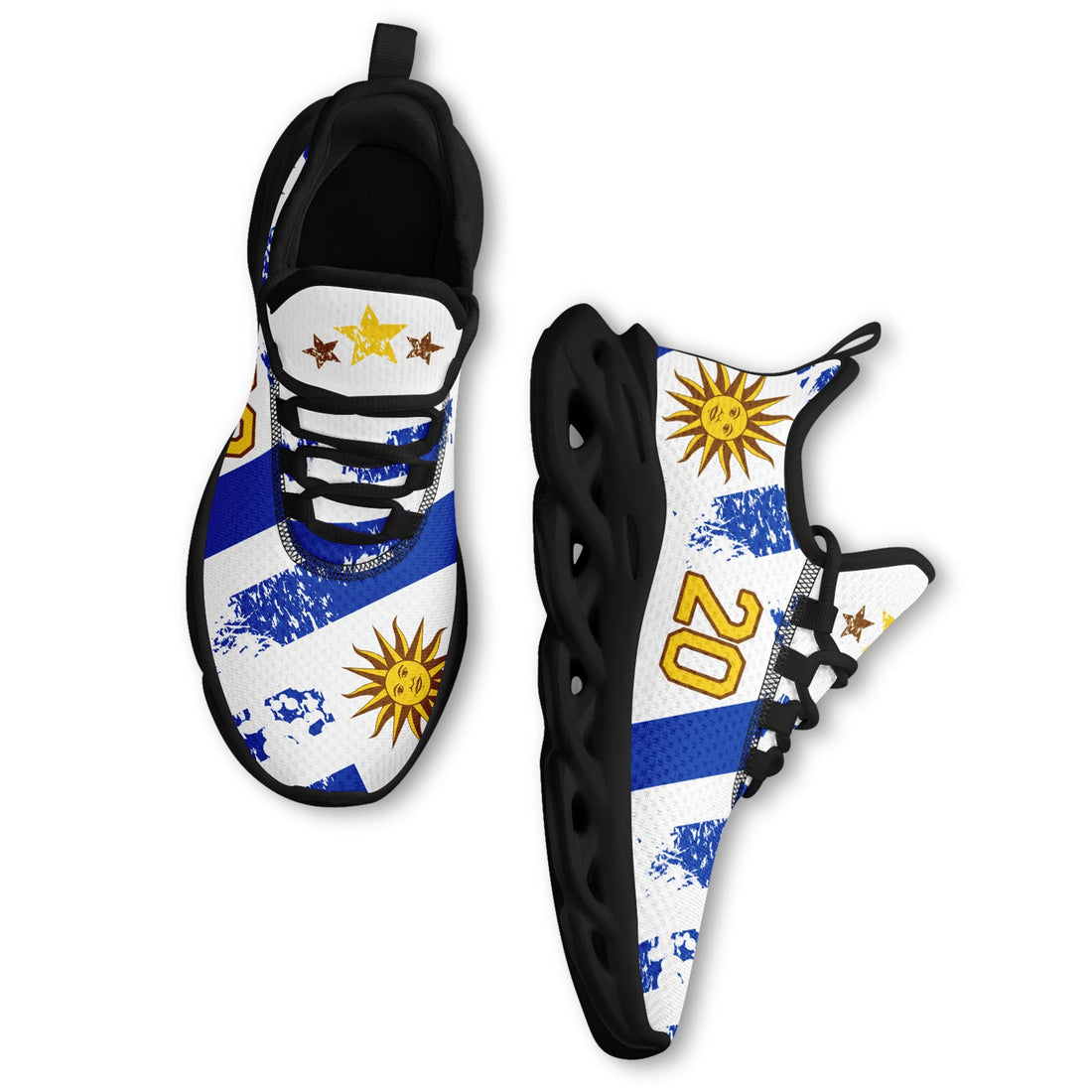 Custom Uruguay 2026 World Cup Sneakers DIY Country Flag Running Shoes Lightweight Sport Shoes Gift for Football Fans Personalized Team Name and Logo FN003-F009122-9