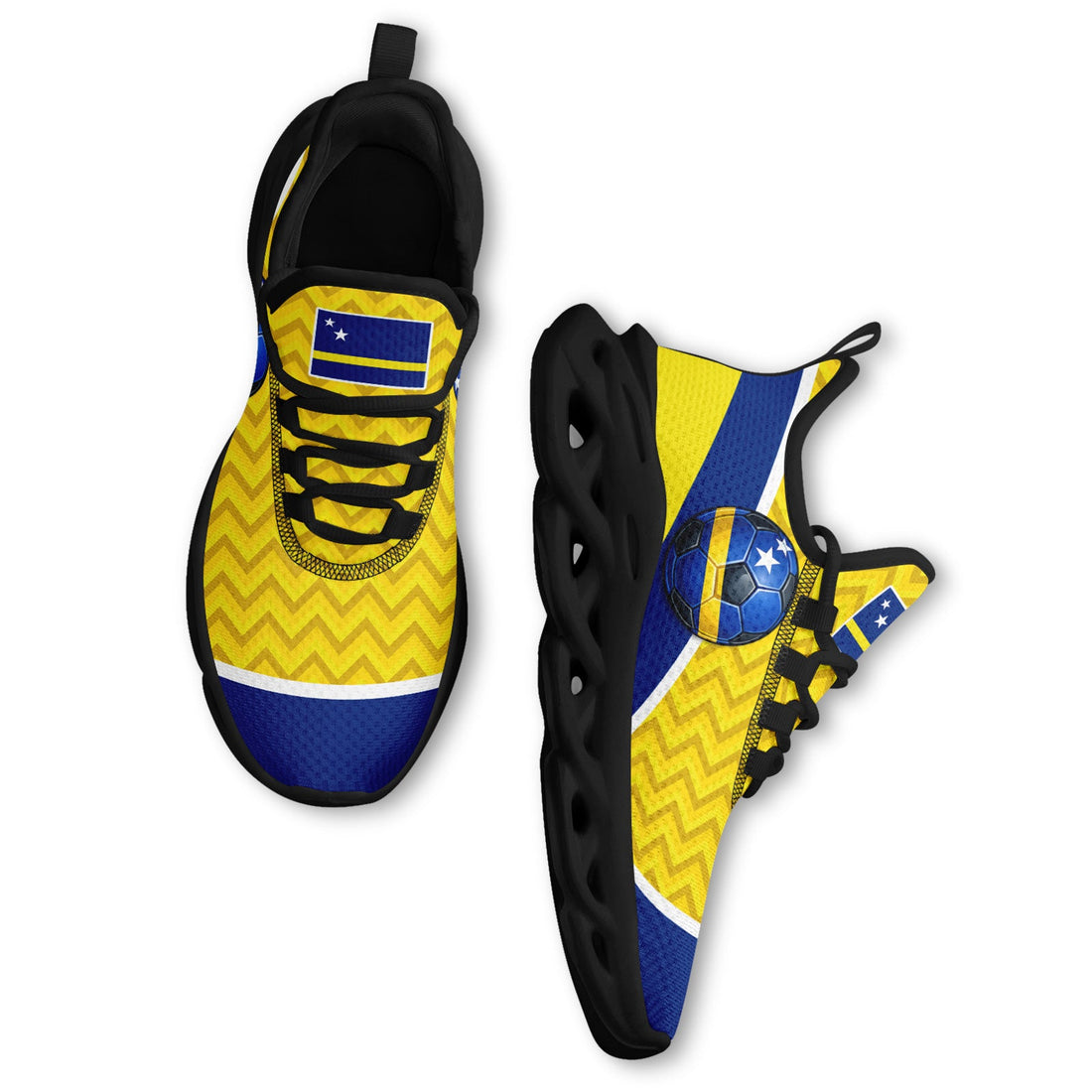 Custom Curaçao 2026 World Cup Sneakers DIY Country Flag Running Shoes Lightweight Sport Shoes Gift for Football Fans Personalized Team Name and Logo FN003-F009074-1