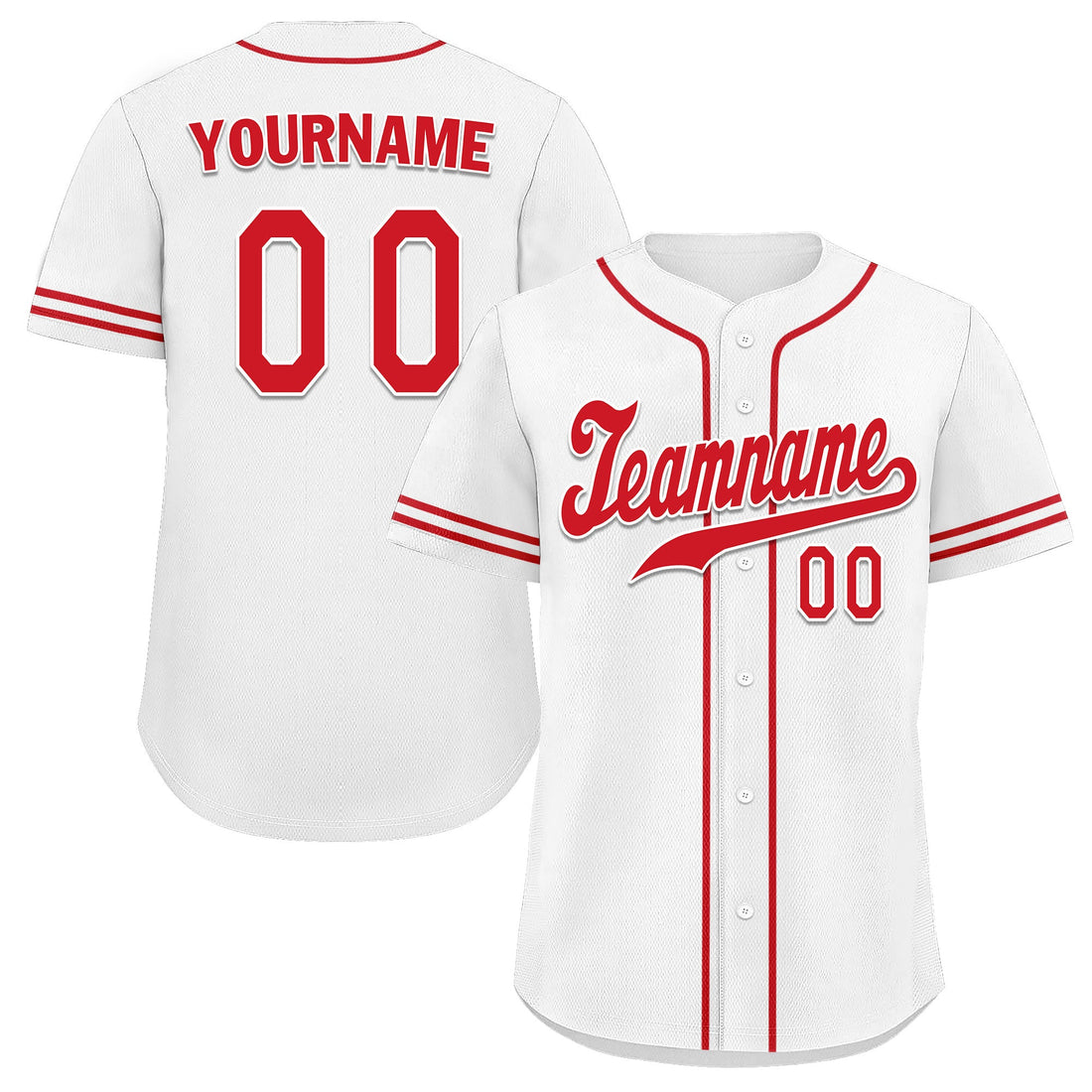 Custom White Classic Style Red Personalized Authentic Baseball Jersey UN002-bd0b00d8-ce