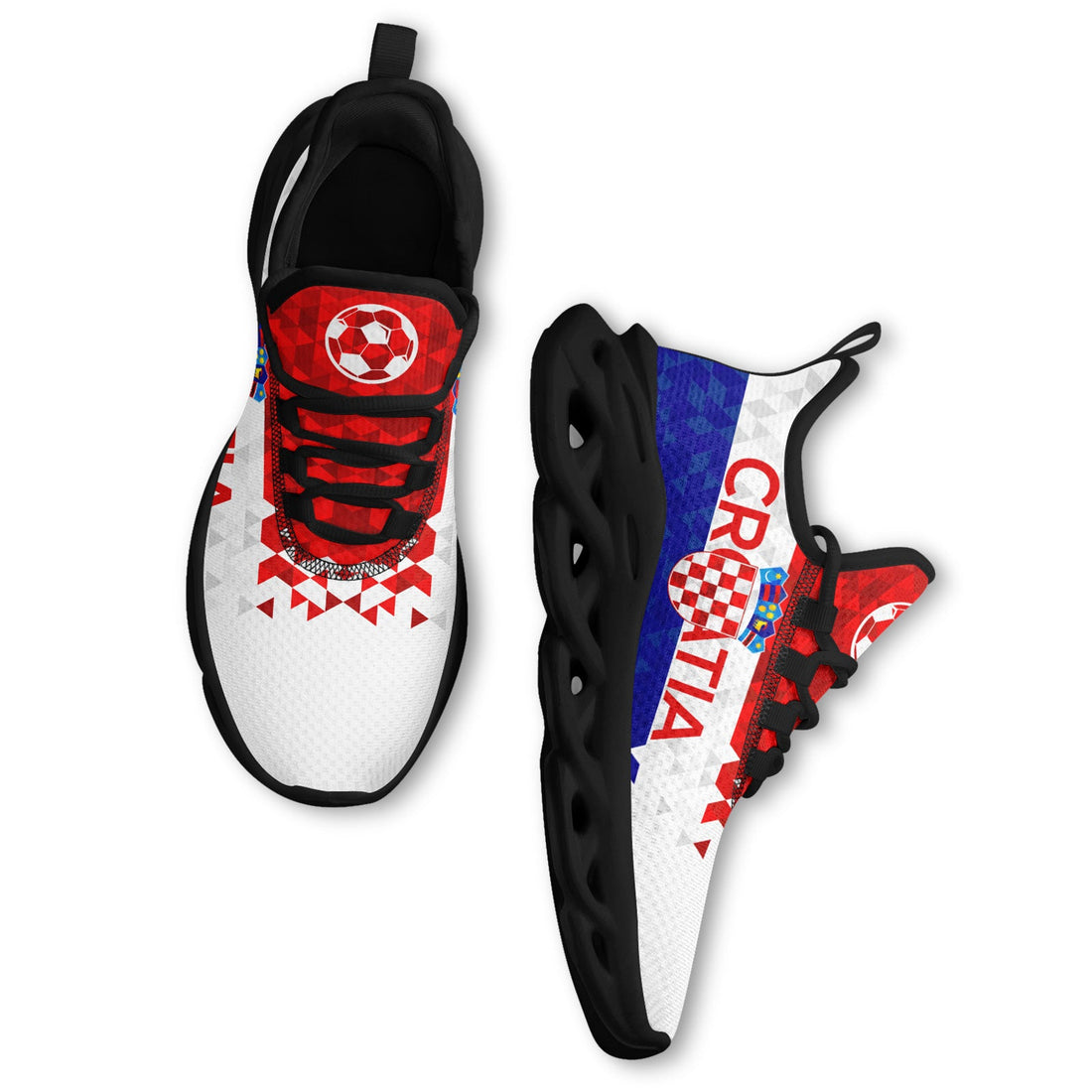 Custom Croatia 2026 World Cup Sneakers DIY Country Flag Running Shoes Lightweight Sport Shoes Gift for Football Fans Personalized Team Name and Logo FN003-F009104-4