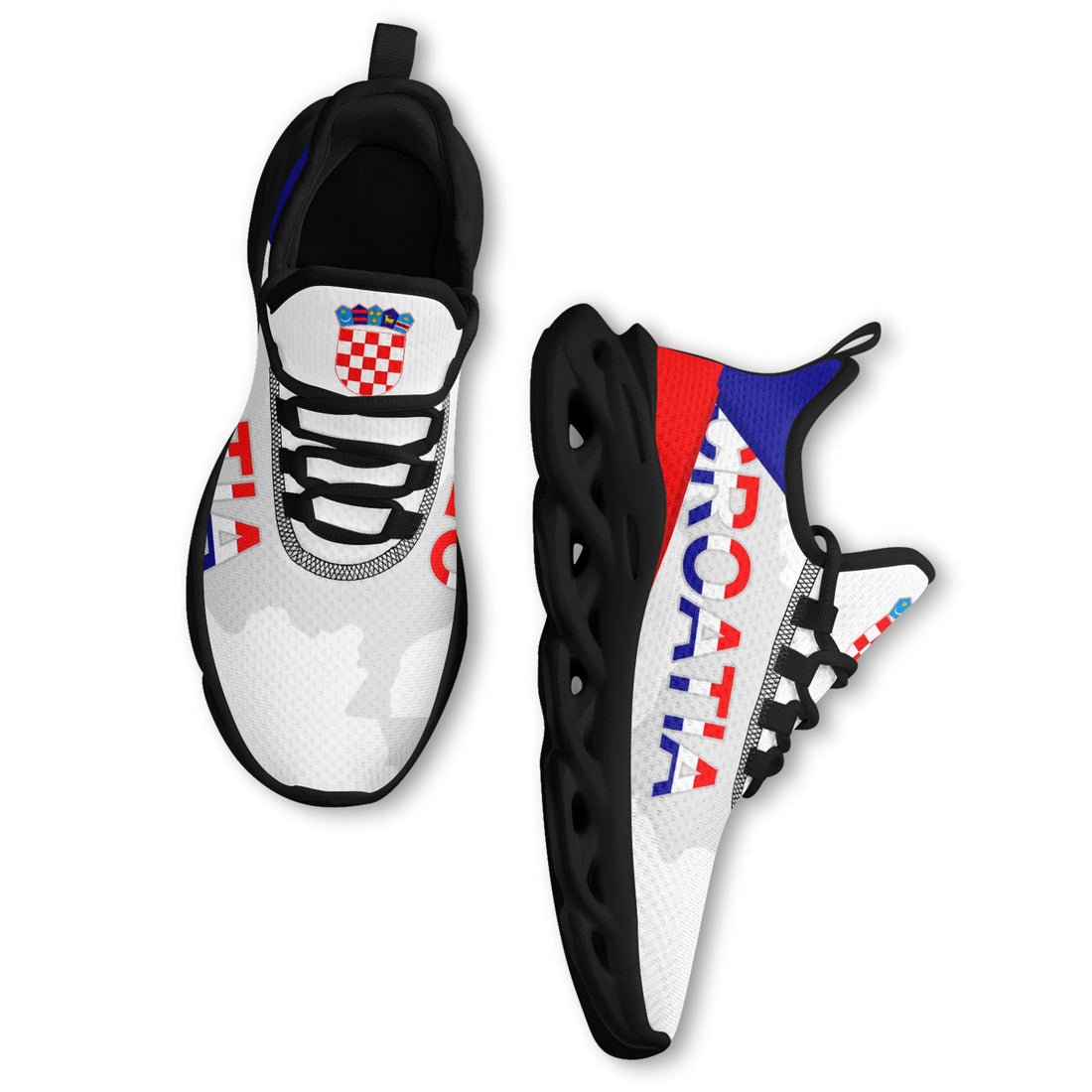 Custom Croatia 2026 World Cup Sneakers DIY Country Flag Running Shoes Lightweight Sport Shoes Gift for Football Fans Personalized Team Name and Logo FN003-F009104-5