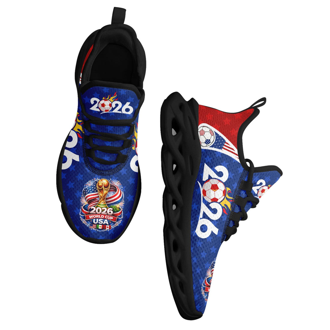 Custom United States 2026 World Cup Sneakers DIY Country Flag Running Shoes Lightweight Sport Shoes Gift for Football Fans Personalized Team Name and Logo FN003-F028035-5