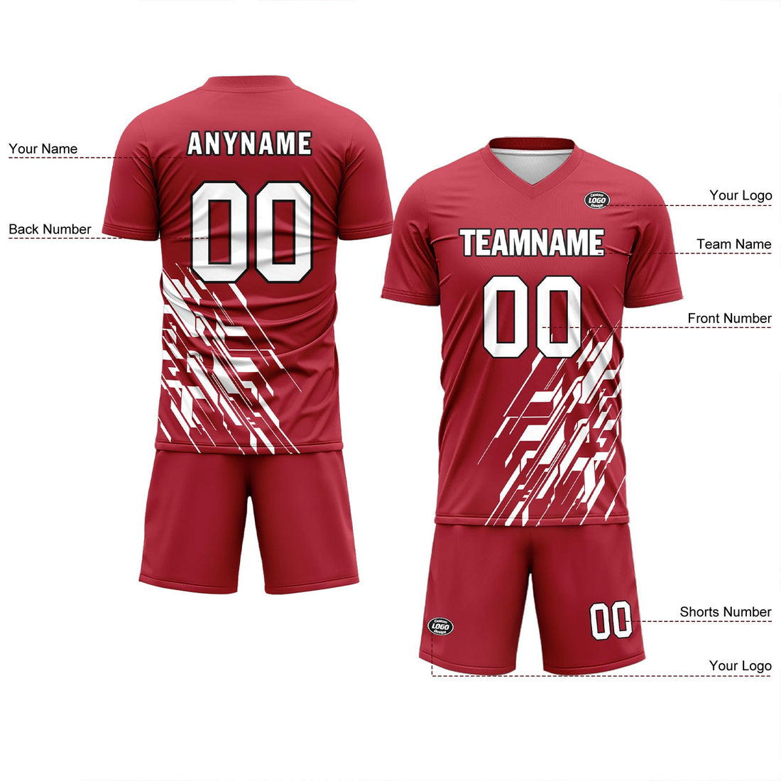 Custom Red Soccer Sets Jersey Personalized SCJ101-D28011