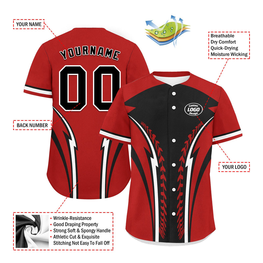 Custom Personalized Authentic Baseball Jersey BSBJ01-E023019-30