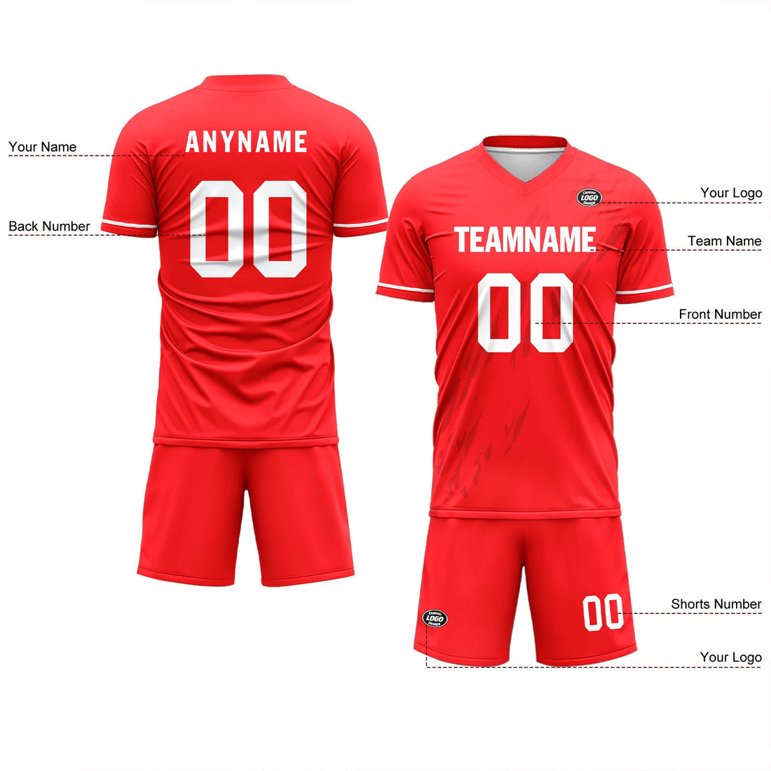 Custom Red Soccer Sets Jersey Personalized SCJ101-D28023