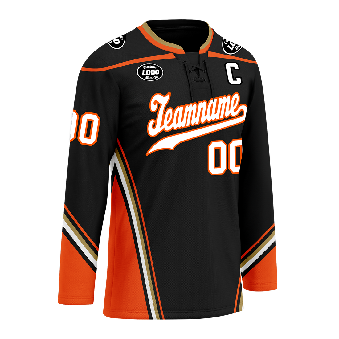 Custom Black Orange Personalized Hockey Jersey HCKJ01-D0a70d8