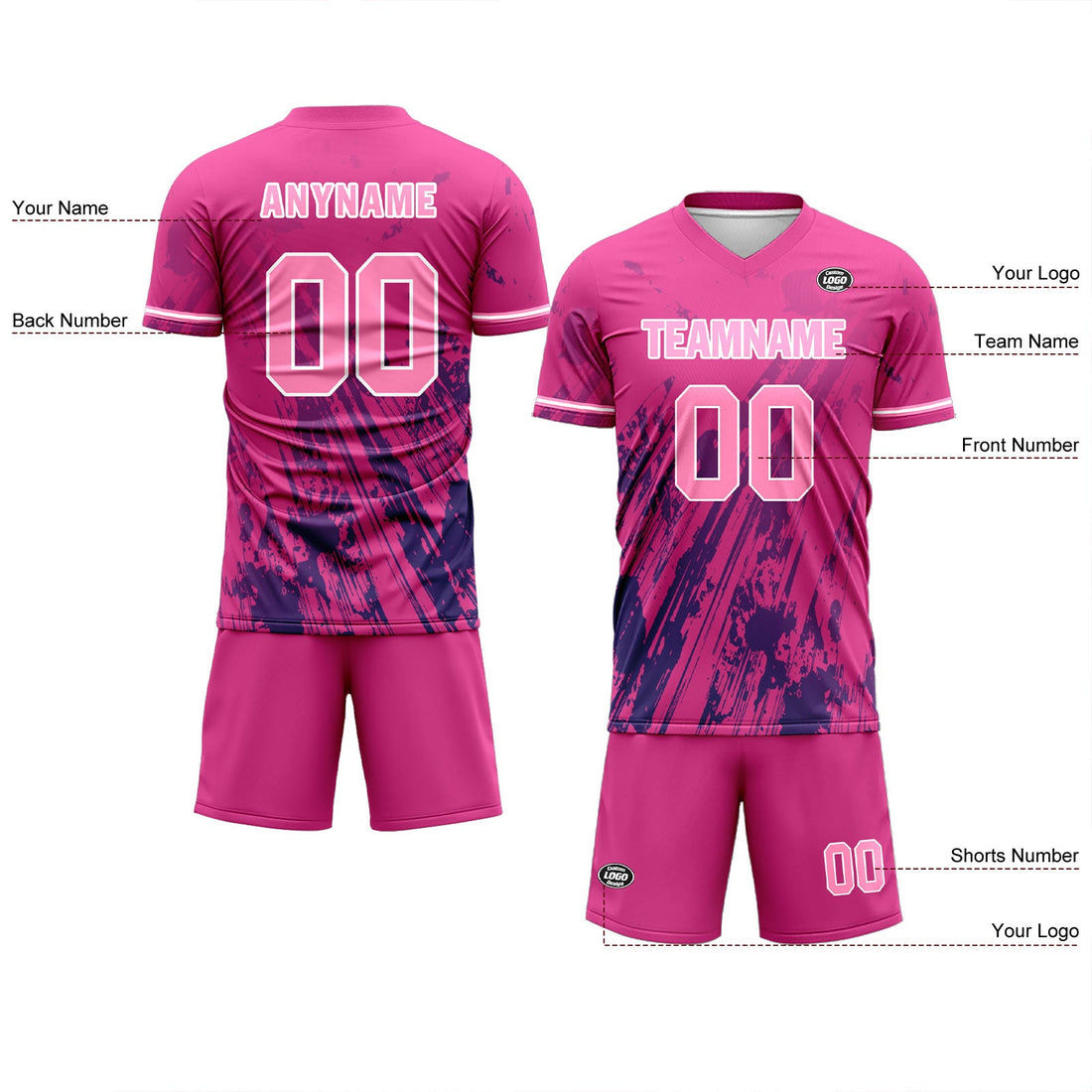 Holiday Gifts,Custom Pink Soccer Sets Jersey Personalized SCJ101-D28034