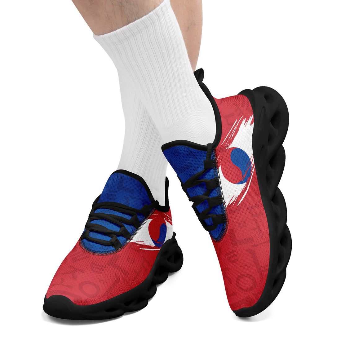 Custom South Korea 2026 World Cup Sneakers DIY Country Flag Running Shoes Lightweight Sport Shoes Gift for Football Fans Personalized Team Name and Logo FN003-F009130-5