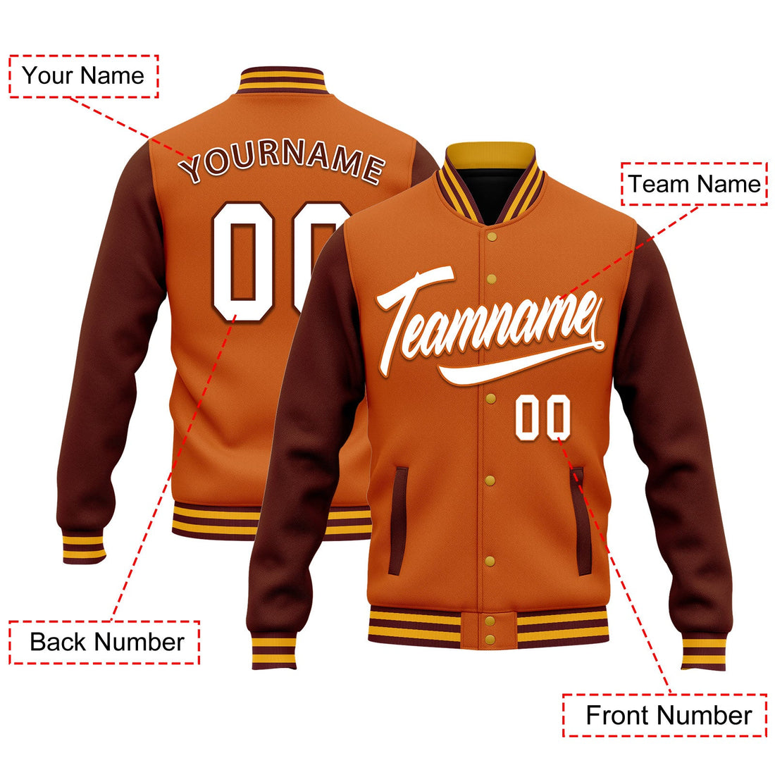 Custom Raglan Sleeves Jacket Bomber Full-Snap Varsity Letterman Personalized Jacket FZ005-D025002-4