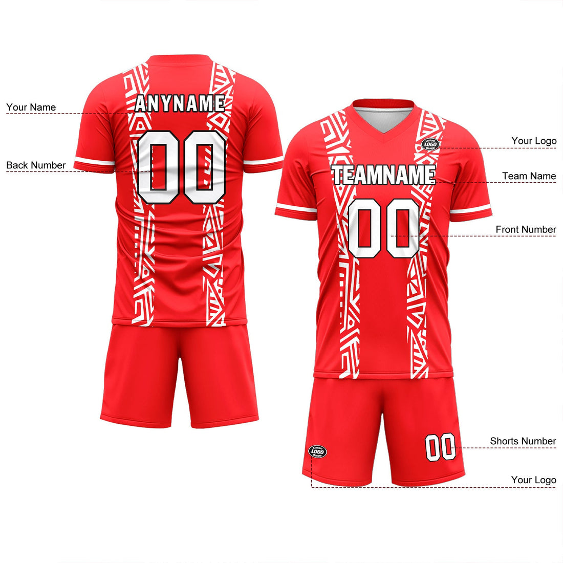 Custom Red Soccer Sets Jersey Personalized SCJ101-D28009