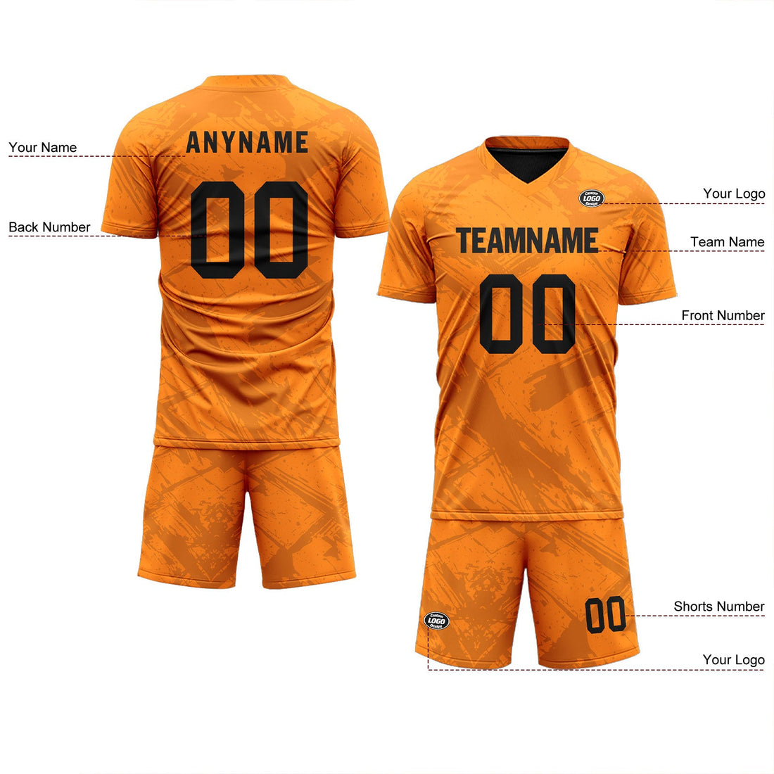 Custom Orange Soccer Sets Jersey Personalized SCJ101-D28013