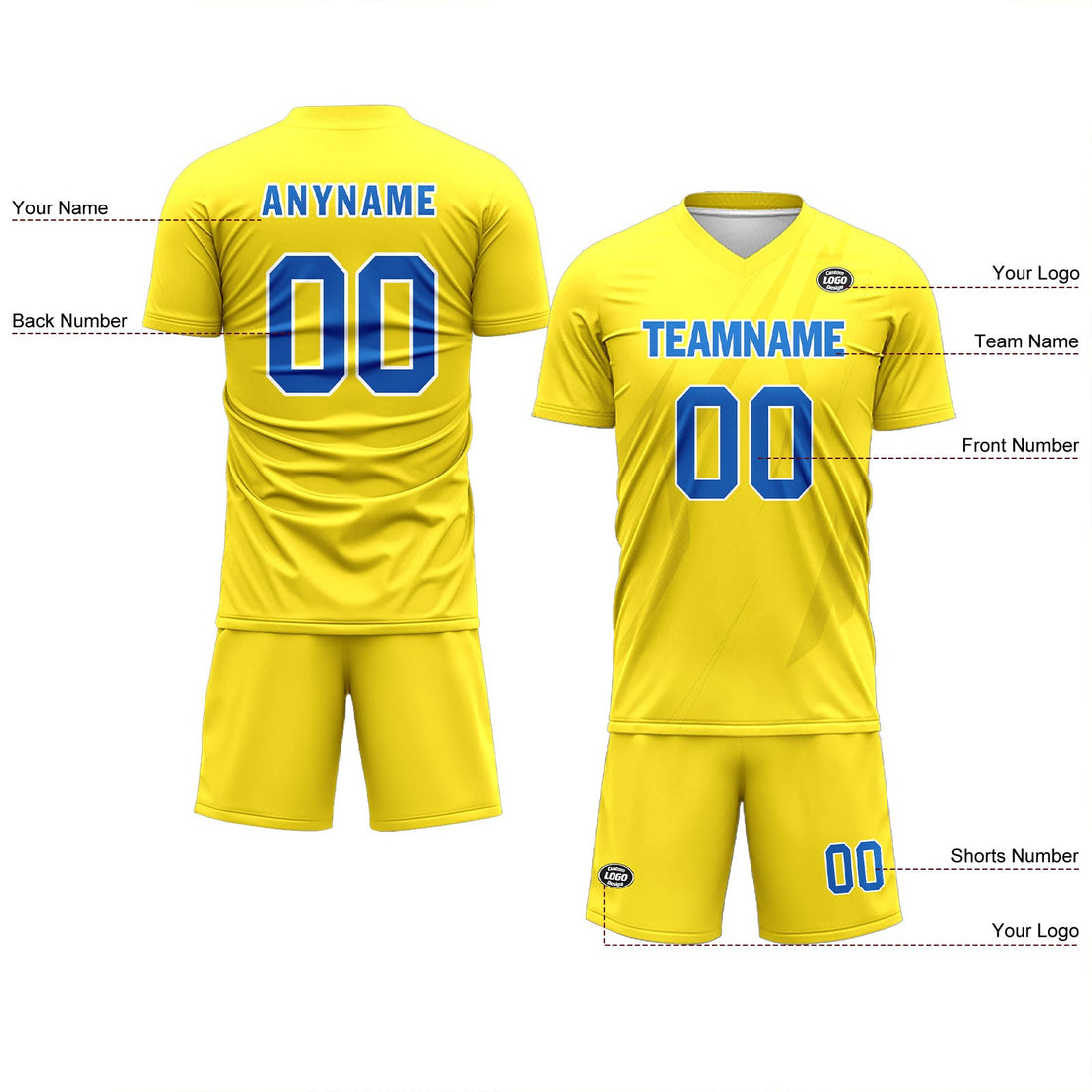 Custom Yellow Soccer Sets Jersey Personalized SCJ101-D28024