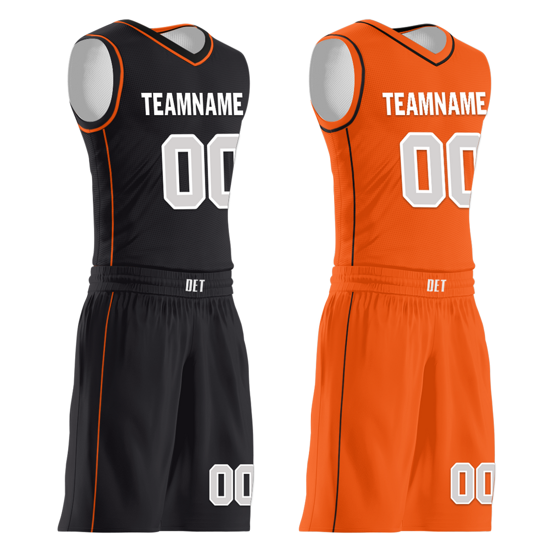 Custom Black Orange Classic Style Reversible Basketball Uniform Personalized BBJR-D017019