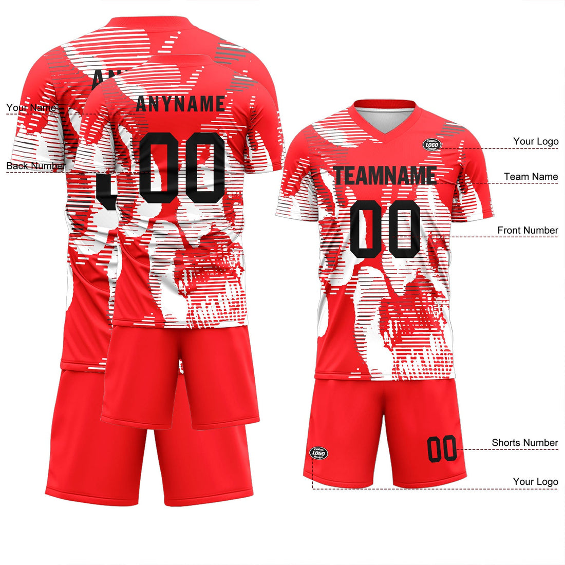 Custom Red Soccer Sets Jersey Personalized SCJ101-D28002