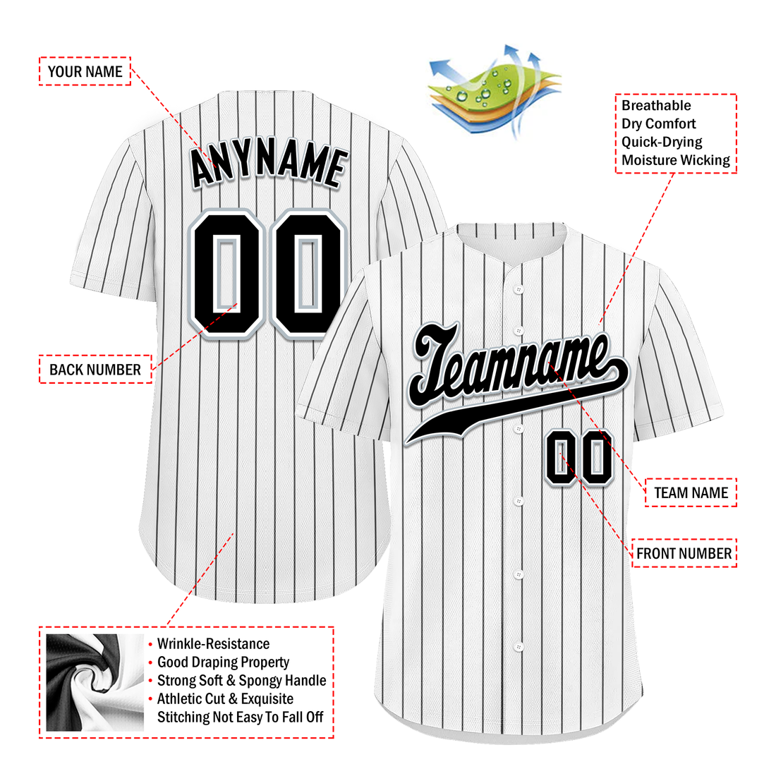 Unique Gift,Custom White Classic Style Black Personalized Authentic Baseball Jersey BSBJ01-bd0faa8