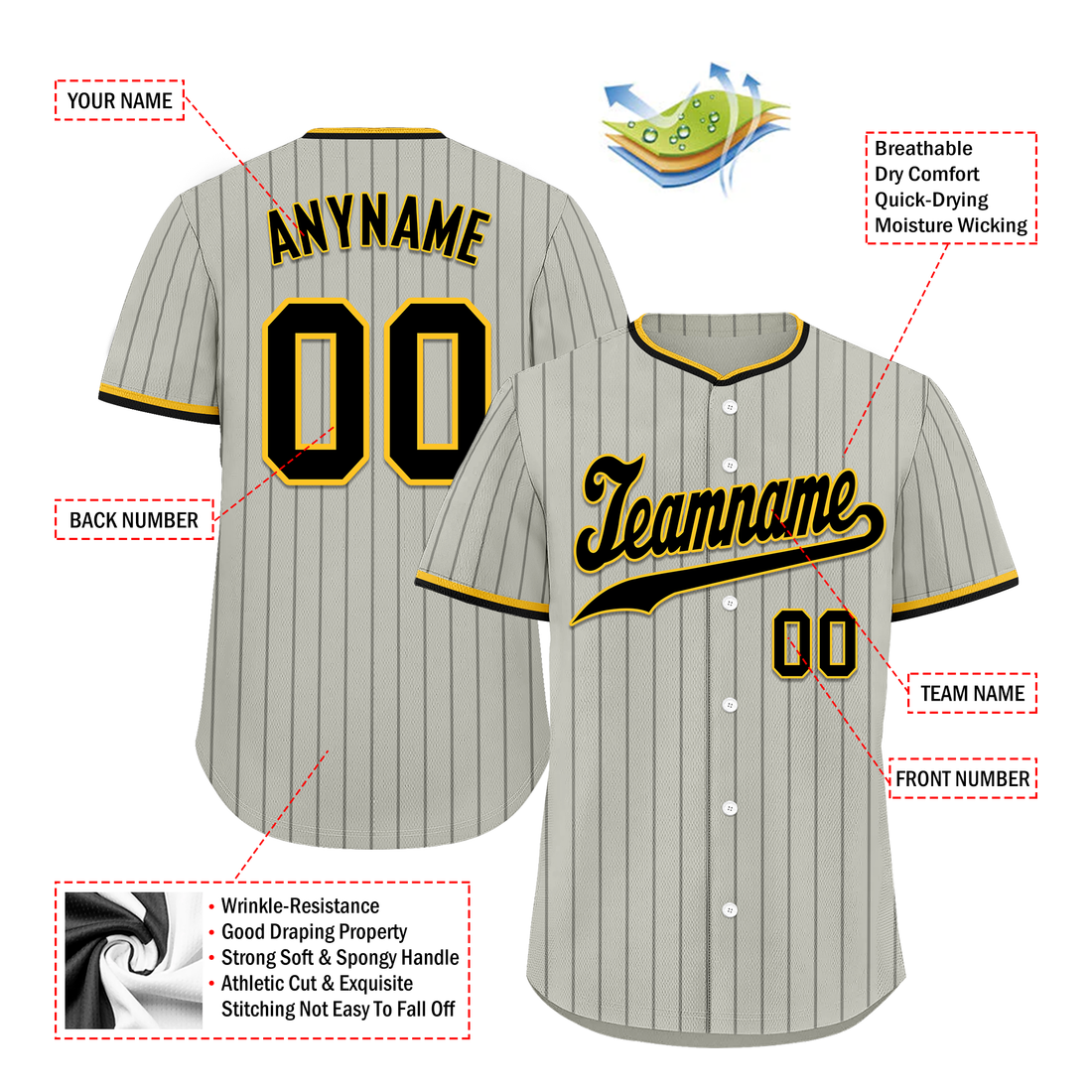 Unique Gift,Custom Grey Classic Style Black Personalized Authentic Baseball Jersey BSBJ01-bd0faef