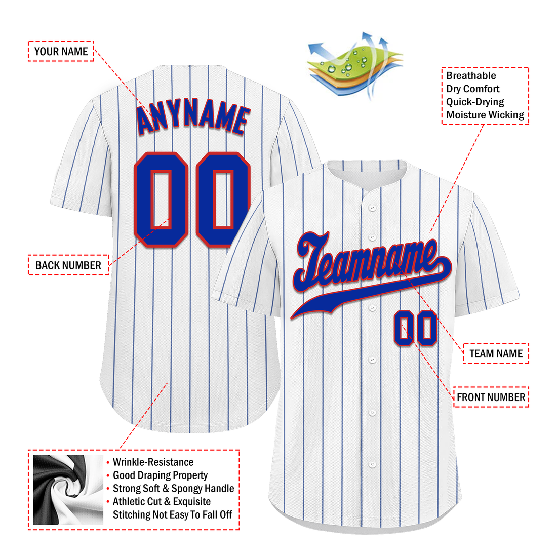 Unique Gift,Custom White Classic Style Blue Personalized Authentic Baseball Jersey BSBJ01-bd0fadc