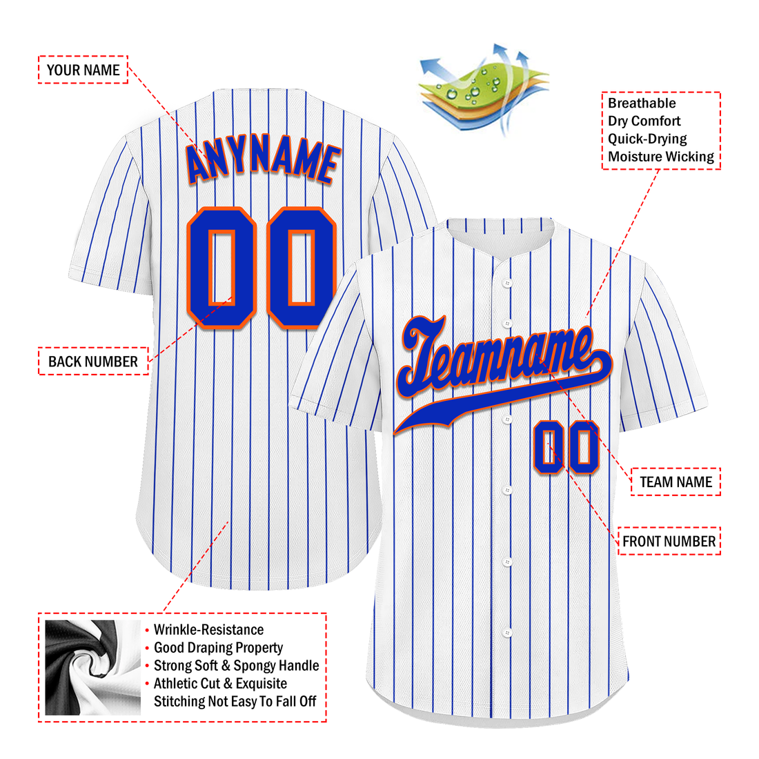 Unique Gift,Custom White Classic Style Blue Personalized Authentic Baseball Jersey BSBJ01-bd0fac8