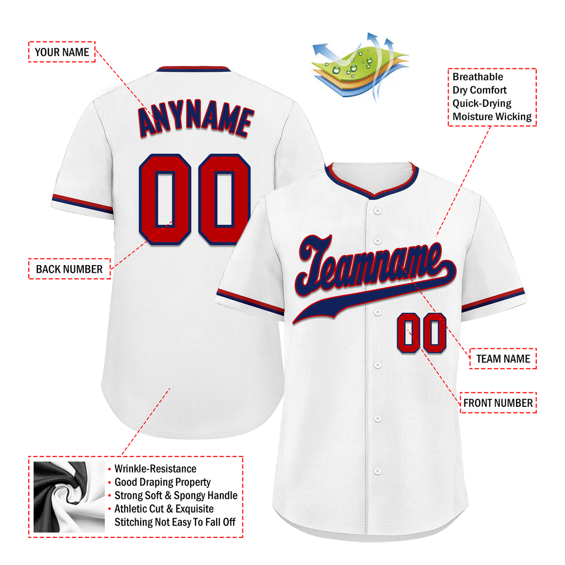 Custom White Classic Style Blue Personalized Authentic Baseball Jersey BSBJ01-bd0fac9