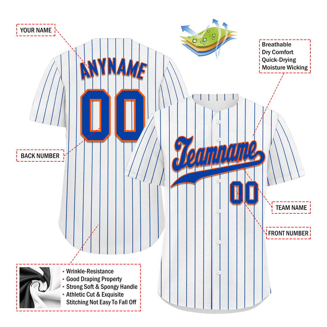 Unique Gift,Custom White Classic Style Blue Personalized Authentic Baseball Jersey BSBJ01-bd0fa07