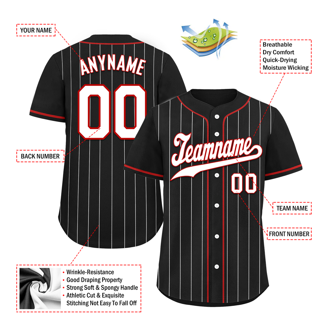 Custom Black Stripe Fashion Personalized Authentic Baseball Jersey BSBJ01-D017243